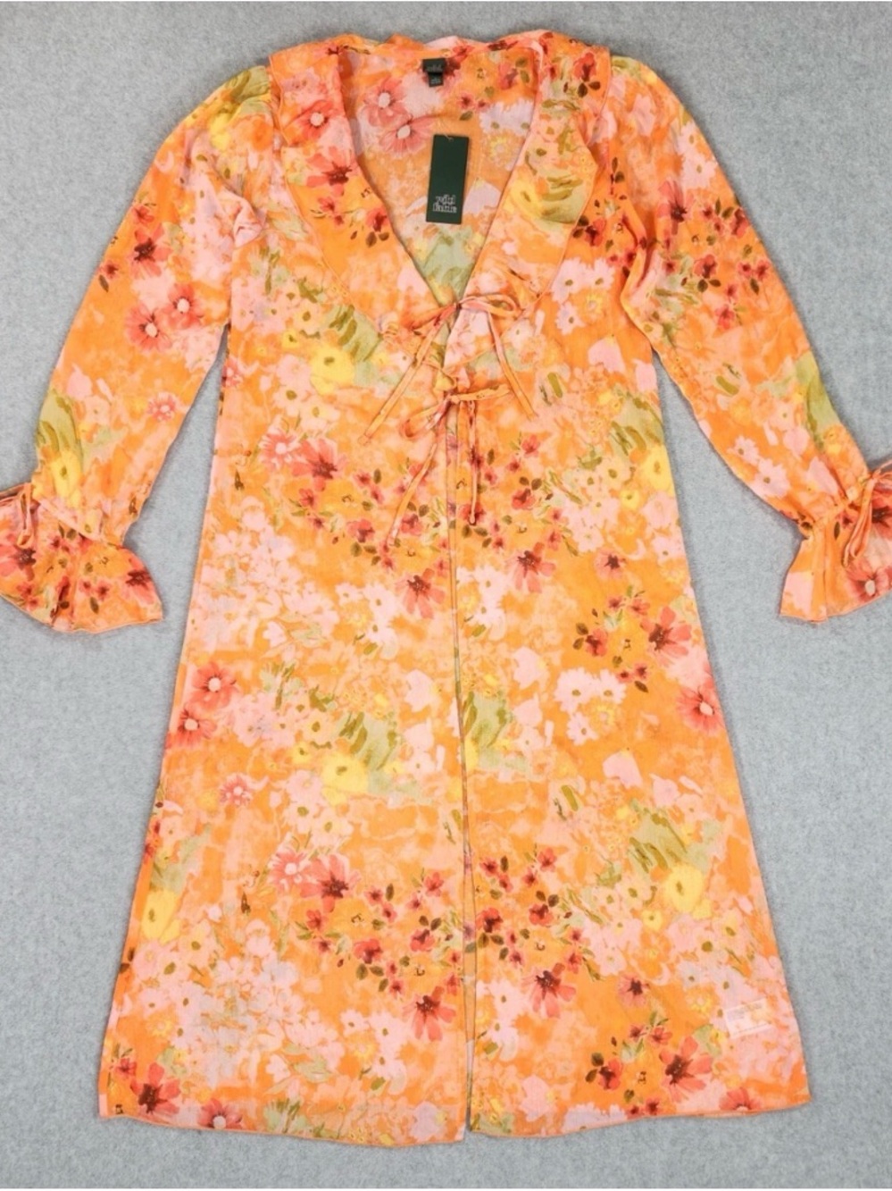 ๐ Wild Fable Orange Floral Ruffle Cover-Up XL ๐ - Picture 10 of 14